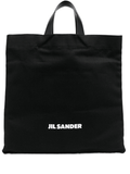 logo-print tote bag in black