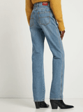 High waisted straight jeans