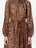 animal-print midi-dress