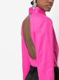 Poplin cut out fuschia shirt