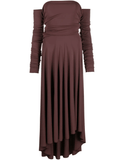 Crepe jersey marron dress